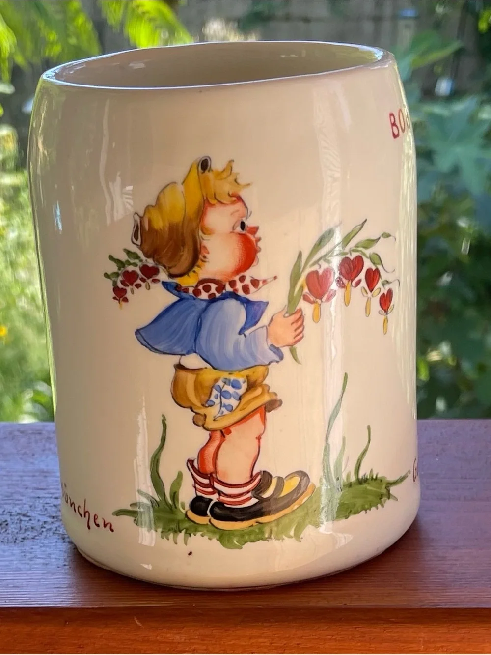 Hand-Painted Child Illustration Ceramic Mug Muchen Stein